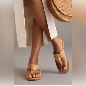 Maeve Puffy Brown Thong Sandal